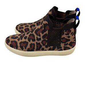 Rothy’s The Chelsea Wildcat Cheetah Slip On Animal Print Shoes Sneakers Size 8